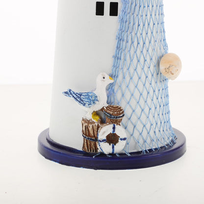 Ciieeo Lighthouse Candle Lantern, Iron Tealight Candle Holder Nautical Lighthouse Figurine for Coastal Table Decor