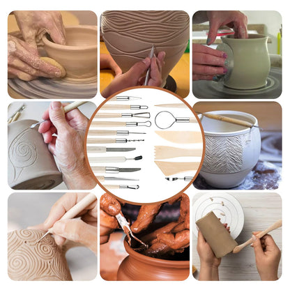 60 PCS Clay Tools Kit Pottery Sculpting Tools Set for Sculpting Modeling Trimming Molding Shaping, Polymer Clay Tools Kit for Adults Students Beginners Pros