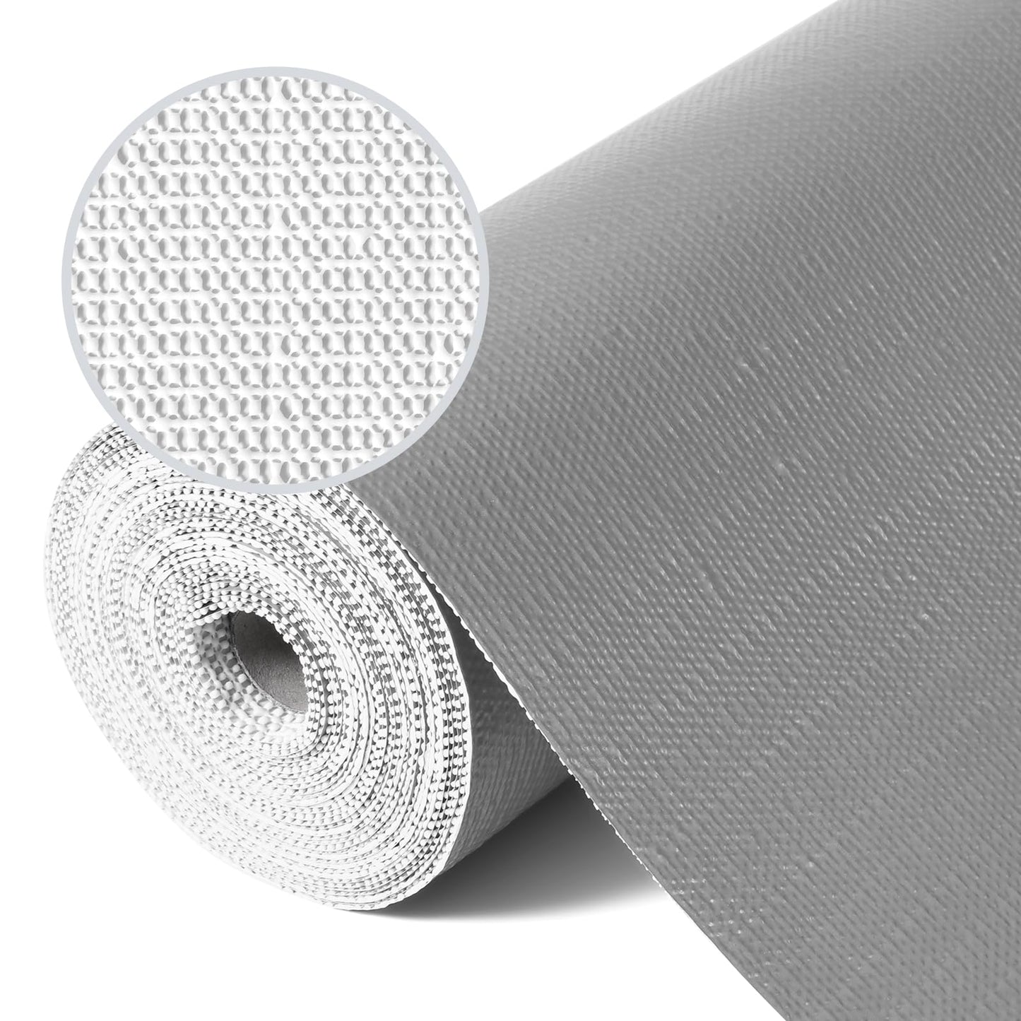 Shelf Liners for Kitchen Cabinets Refrigerator Liners Waterproof & Oil-Proof Kitchen Cupboard Liner Plastic Drawer Mats PVC Material Non Adhesive Fridge Liner for Shelves Gray 11.8 x 59 Inch