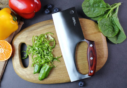 HIDAMOS Meat Cleaver Knife Japanese Chef Knife for Vegeable Meat Cutting, Effort Save Unique Knives