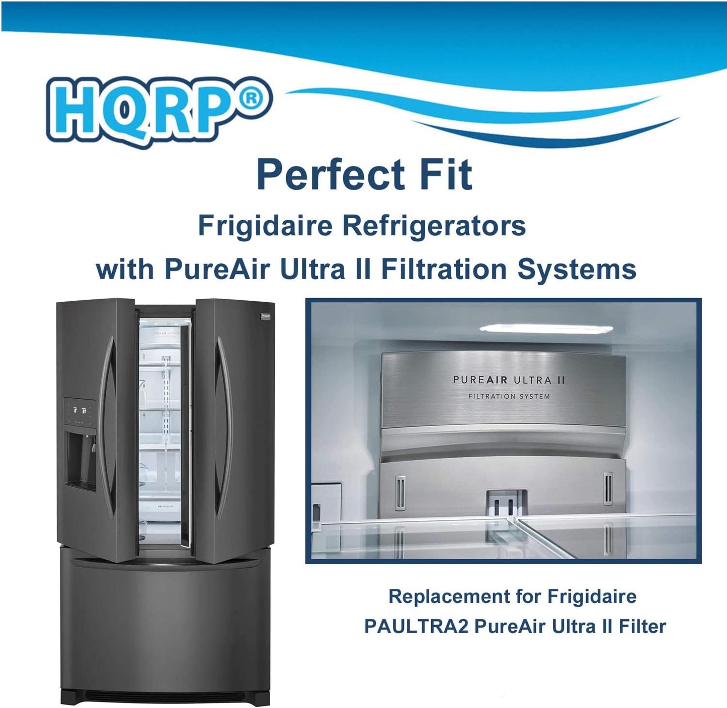 HQRP 4-Pack Activated Carbon Refrigerator Filter Replacement for Frigidaire PAULTRA2 PureAir Ultra II