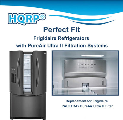 HQRP 4-Pack Activated Carbon Refrigerator Filter Replacement for Frigidaire PAULTRA2 PureAir Ultra II