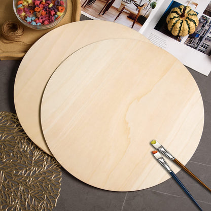 12 Pack 18 Inch Round Wood Circles for Crafts Unfinished Wood Circles Natural Round Wooden Discs Blank Wooden Signs Cutouts for Door Hangers, Door Design, Signs Making, Wood Burning, Painting