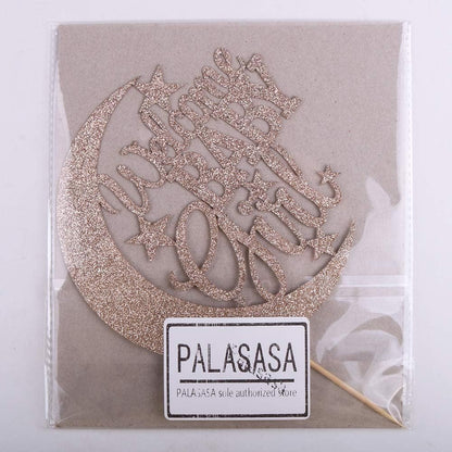PALASASA Baby Girl Cupcake Topper - Moon and Stars Greeting, Rose Gold - Baby Shower & Gender Reveal Decorations