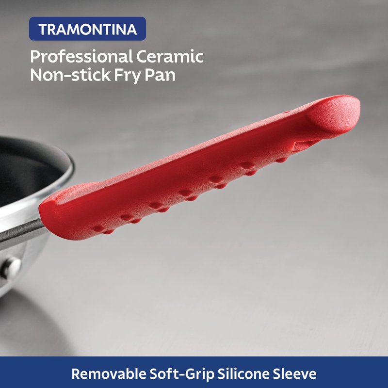 Tramontina Professional 12-Inch Ceramic Non Stick Large Frying Pan, Heavy-Gauge Aluminum Skillet with Ceramic Nonstick Coating, Dishwasher and Oven Safe, Black