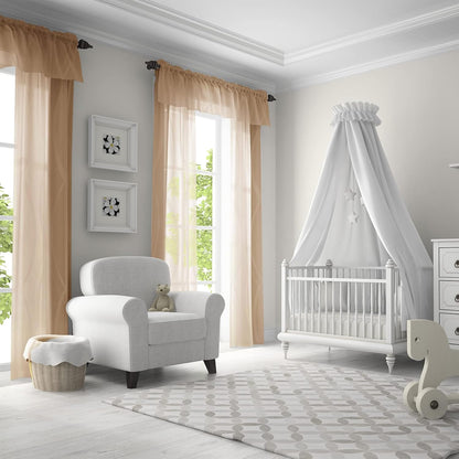 MRTREES Taupe Short Sheer Curtains - 45 inches Long Kitchen Curtains for Small Window Voile Bathroom Treatment Set