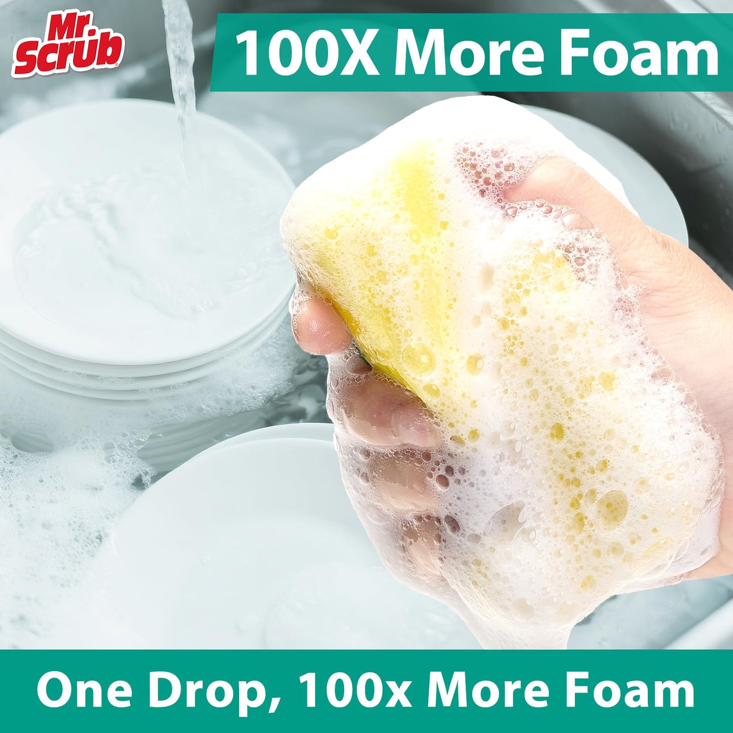 Mr. Scrub Sponges Kitchen Scrub Dish Sponge Scouring Pad, 24 Pack Cleaning Brush Scrubber Supplies for Soap, Dishwashing Dinnerware Sets Pan Pot Towels Cloth Rags Holder Glass Dishwasher Sink Bathroom