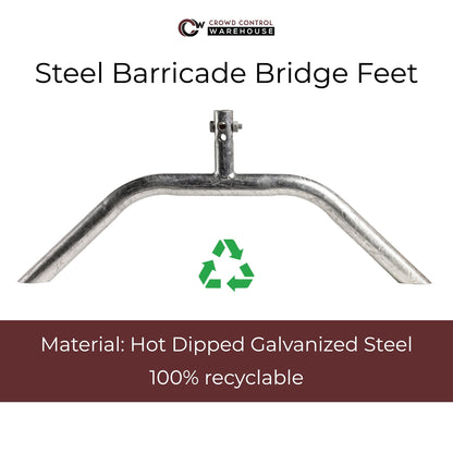Angry Bull Barricades Metal Interlocking Steel Barricade (8.5 Ft. Heavy Duty, Bridge Feet, Black Powder Coated, Set of 10)
