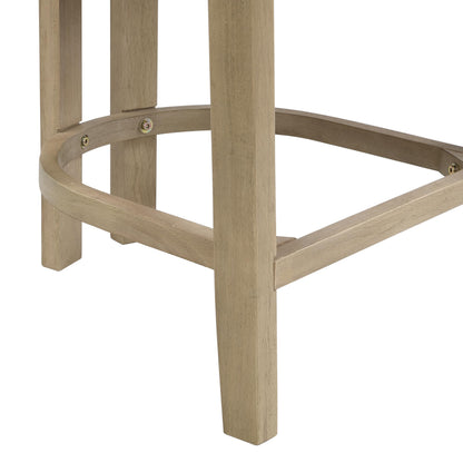 Christopher Knight Home Minso Wooden Counter Height Bar Stools Set of 2, Comfy Upholstered Barstools with Backrest/Footrest, Counter Stool for Kitchen Island/Home Bar Table, Light Ash + Beige