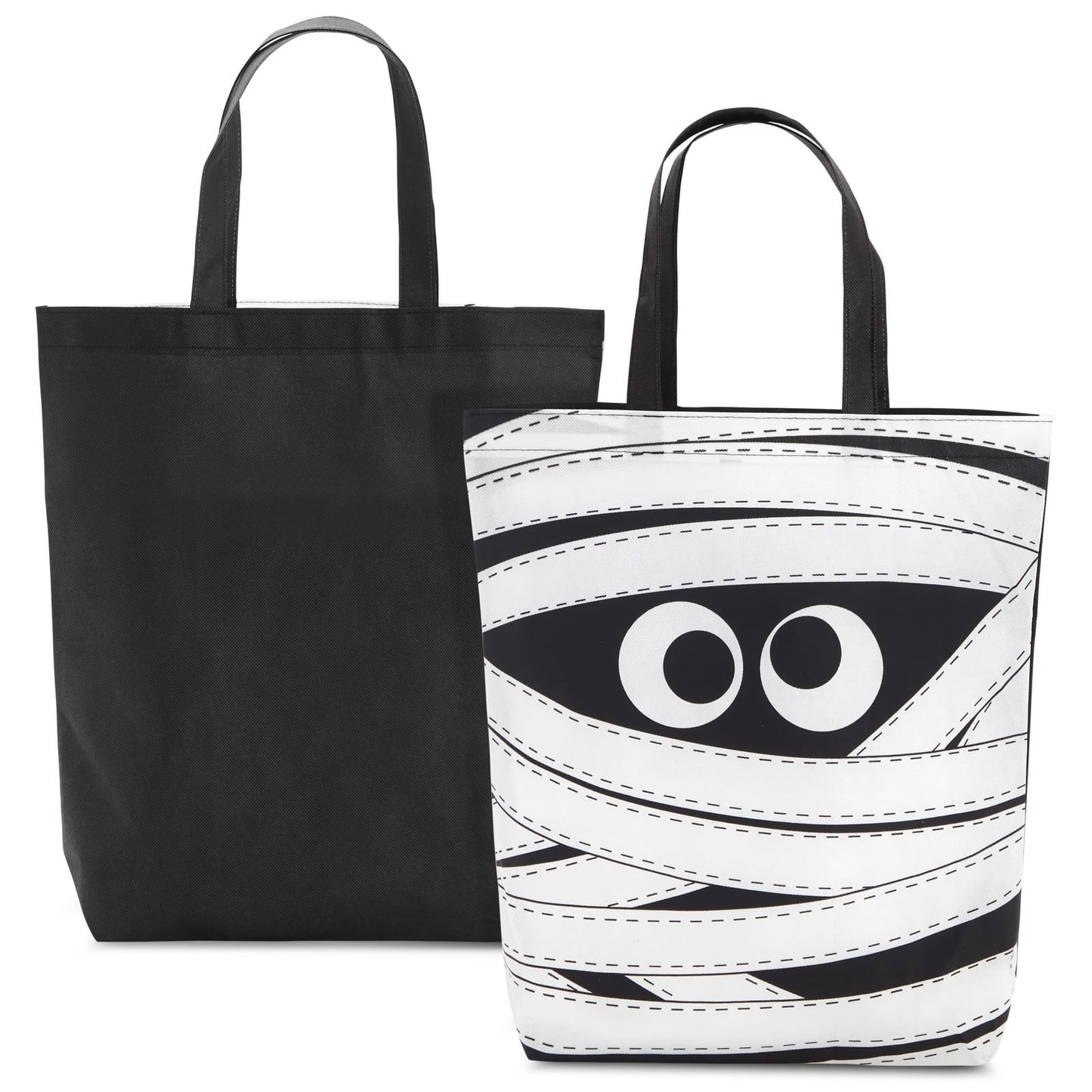 BLUE PANDA 12-Pack Large Mummy Halloween Tote Bags for Halloween Parties - 15 x 16 Inches Trick or Treat Sacks, Reusable Goodie Bags for Kids & Adults