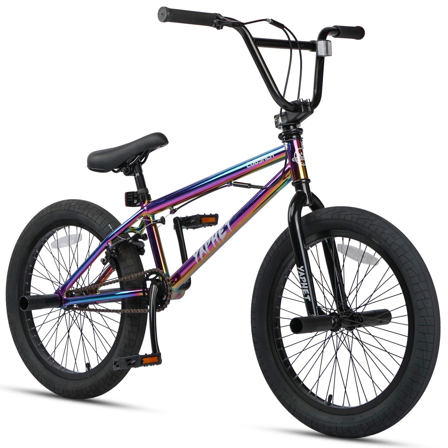 cubsala Freestyle BMX Bike, 20 Inch Yaphet Bicycle for Teen Beginner Adult Riders, Bike with 360° Rotating Handlebar and 4 pegs, Colorful