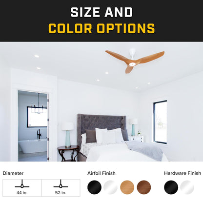 Big Ass Fans – Haiku L, Smart Ceiling Fan – Energy Efficient Cooling for Home, Bedroom, Office, Living Space, and More – 16 Lighting Settings with 7 Speed Settings – 52” - Caramel/Black