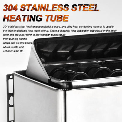 Hiedmeil 220V/380V Electric Sauna Heaters Stove Dry Steam Sauna Bath 6KW 8KW 9KW Sauna Heater for Home Hotel Spa Outdoor Sauna Hot Tent Stove Portable Stove Heater (9kw)