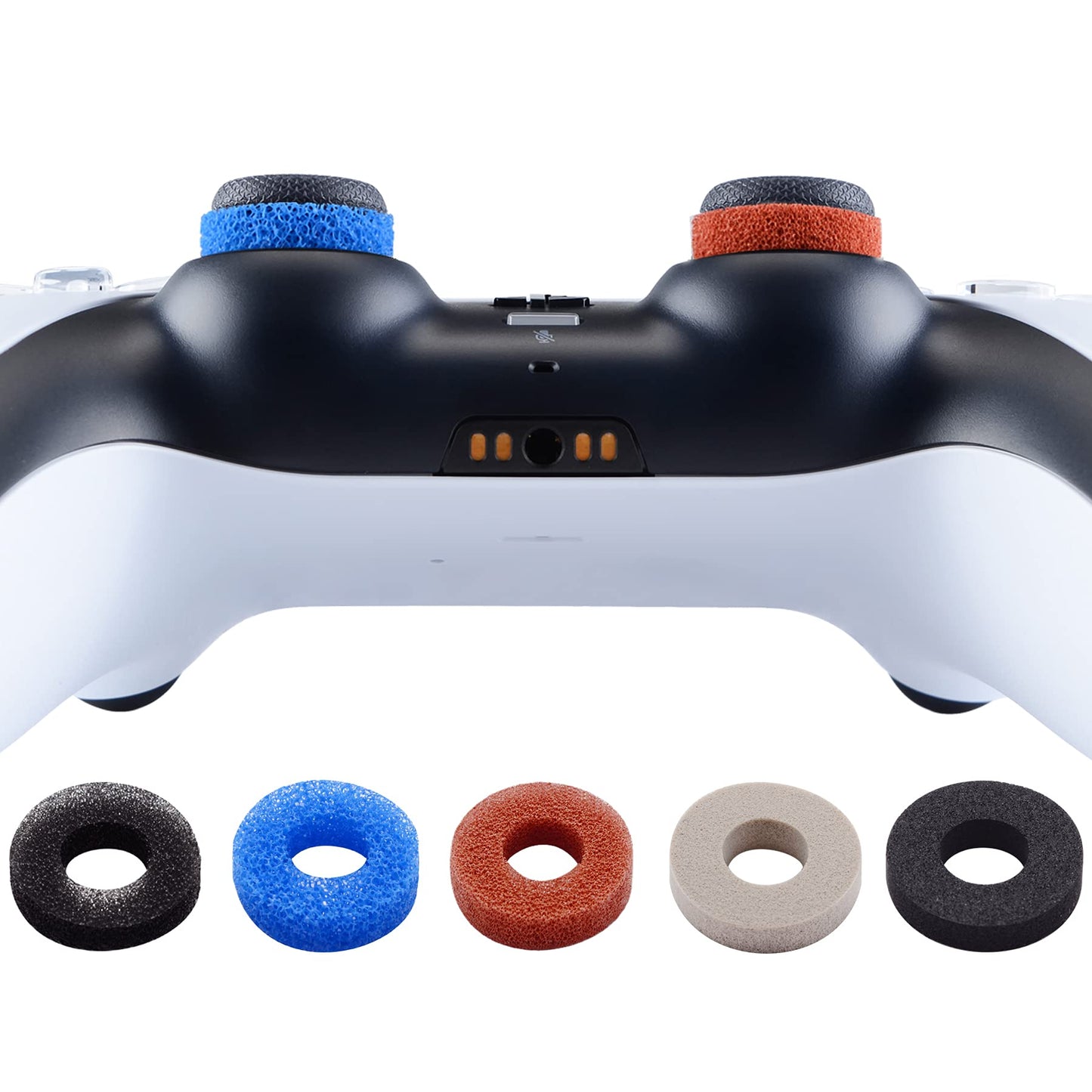 PlayVital Precision Rings for PS5, Xbox Series X/S, PS4, Xbox One, Switch Pro – 10 Pack Aim Assist Joystick Rings, 3 Resistance Levels, 5 Colors for FPS Games & Motion Control