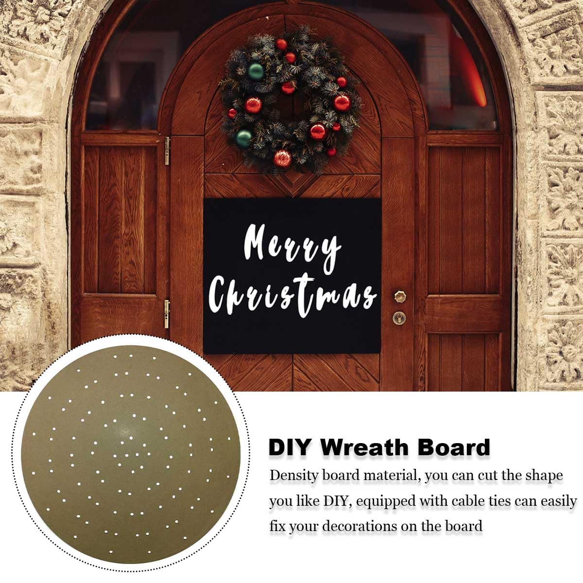 Gkesgm Six (6) Pack Christmas Wreath Boards with Cable Tie-Wrap（100 Pcs）| 7.87 Inch Wire Ties，Round 12.2",Easy to Use Wreath Frame,ZAO-005