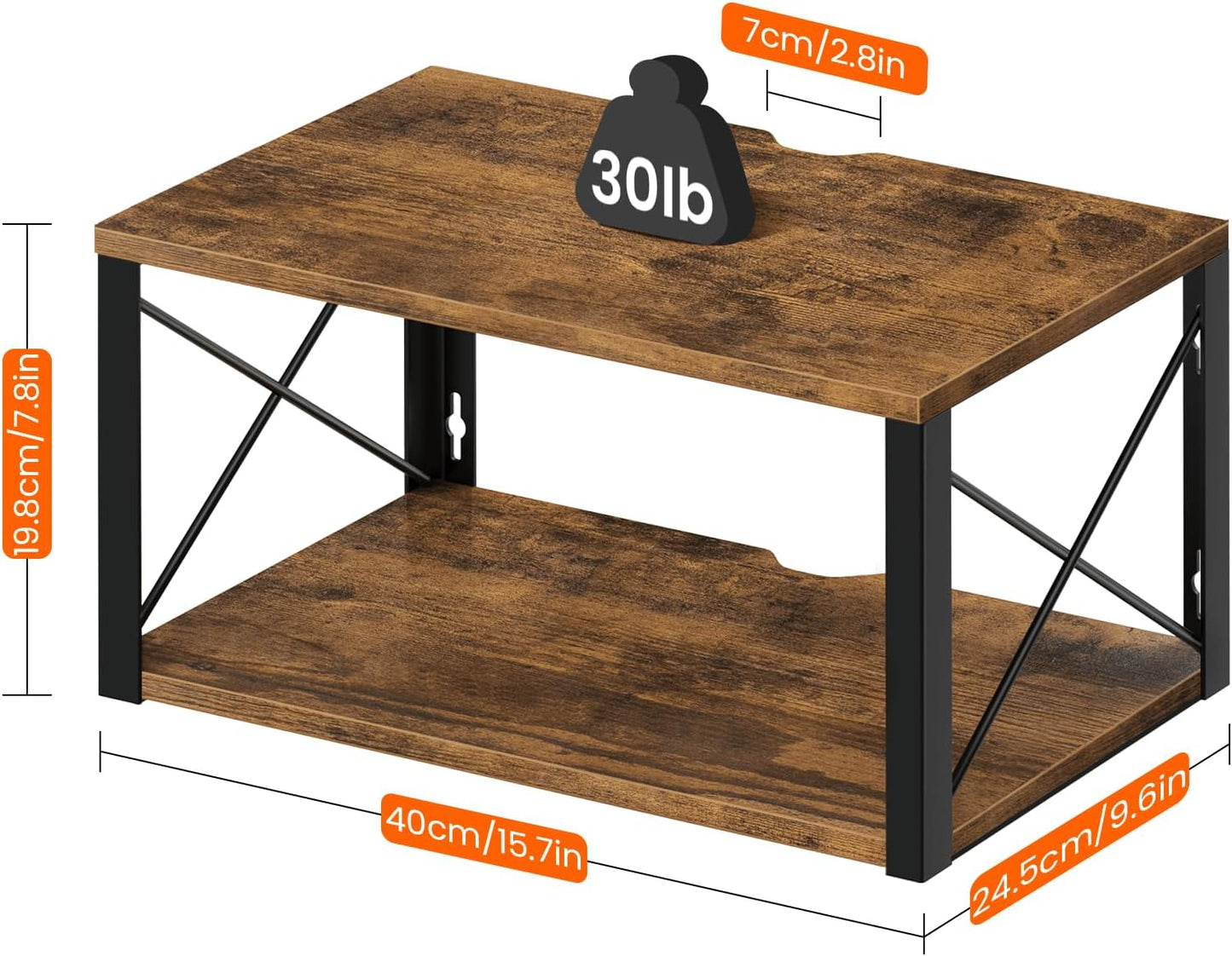 2 Homode Floating Nightstand, Wood Floating Bedside Table with Cable Hole, Tier Wall Mounted Nightstand, Hanging Night