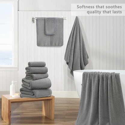 18 Set,Ultra Set Loops-6 Towels,6 Towels,6 Set Piece Bath Towels Soft Family Bathroom Towel with Hanging Bath Hand