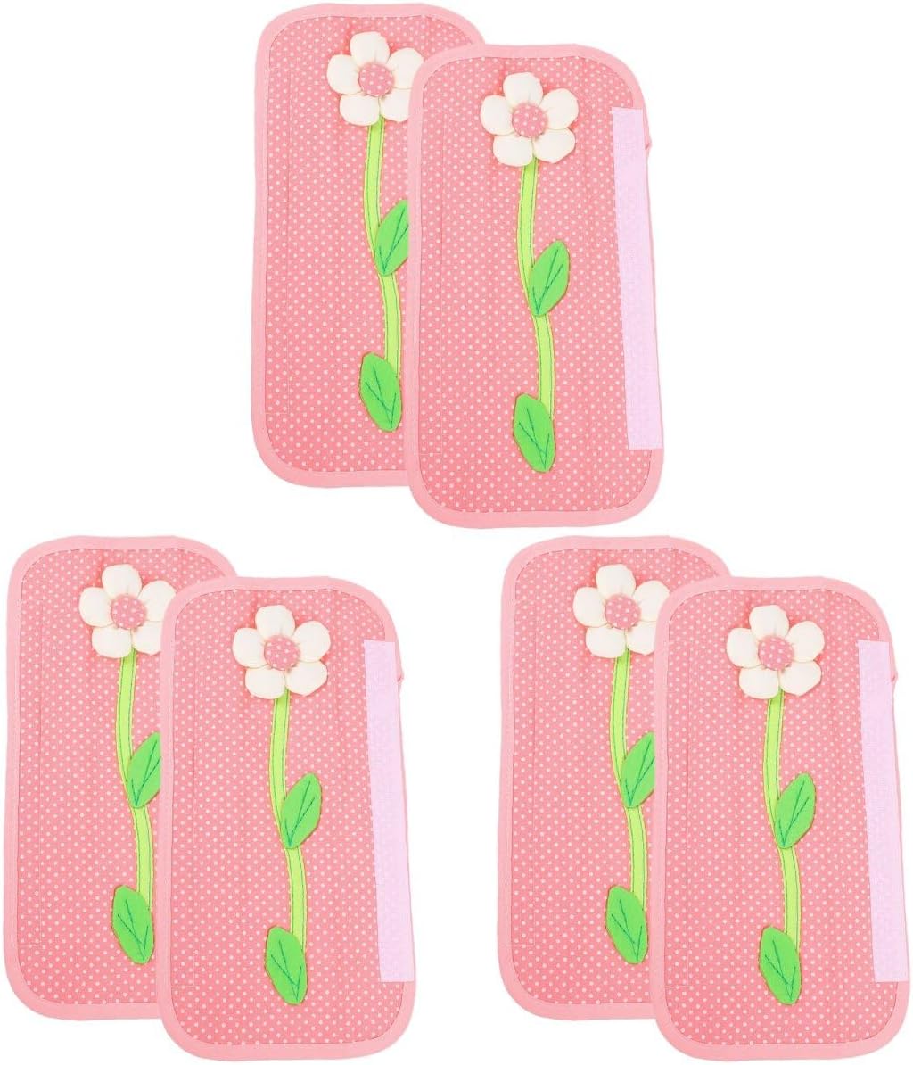 SOLUSTRE 6pcs Flower Refrigerator Handle Gloves, Car Door Handle Covers, Kitchen Appliance Handle Cover Fabric