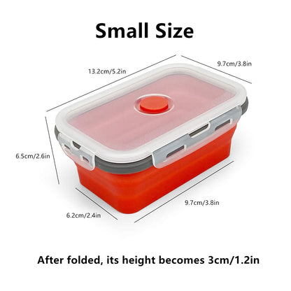 Ecomorning 3Piece Round Collapsible Lunch Container Silicone Food Storage Containers Collapsible Camping Bowl with Airtight Silicone Lids, Microwave, & Freezer Safe, 350ML