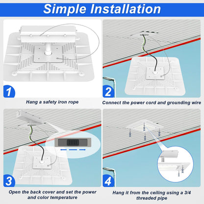 240W LED Canopy Light, 43200LM 5700K Daylight, Surface Mount LED Gas Station Light (1000W HID/HPS Equivalent), Commercial Parking Garage Ceiling Lighting, IP65 Waterproof, 100-277VAC, UL Listed
