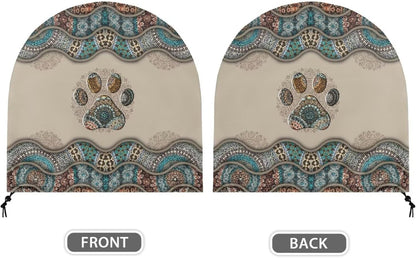 Boho Paw Print Industrial Fan Cover, Waterproof & Dustproof for 24" High Velocity Heavy Duty Drum Fan