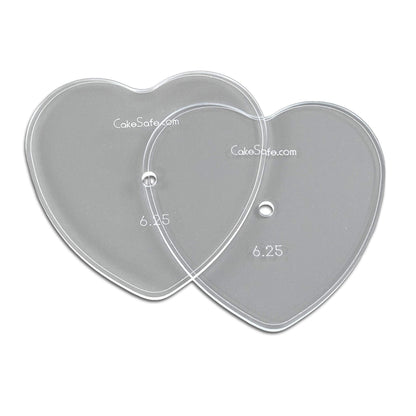 CAKESAFE – 2-6.25” Heart Shaped Clear ¼” Acrylic Disks – Perfect Icing Tool to Smooth the Buttercream on Your Cakes