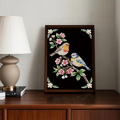 WSLWXSHM Pearl Diamond Painting Kits for Adults Bird, 5D Special Shape Diamond Art Kits for Beginners, Crystal Rhinestones Diamond Painting for Home Wall Decoration Gift 12×16inch/30×40cm Animal