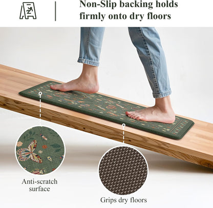 17.3''x29''+17.3''x59'', Set LEEVAN Anti Fatigue Mats for Kitchen Floor Non-Slip, Cushioned Kitchen Mats for Floor