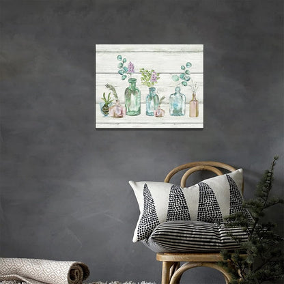 Farmhouse Bathroom Botanical Flower Wall Art - Floral Bathroom Pictures Canvas Prints for Home Decor