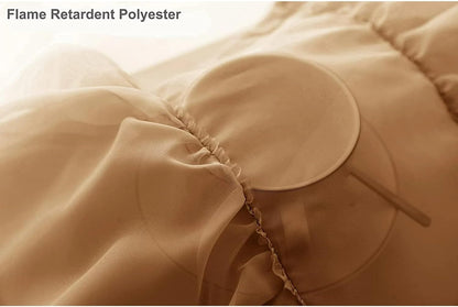 PearAge Rust Brown Ruffled Voile Semi Sheer Curtain Valance, Shabby Chic Ruffle Valance 50x16 Inches