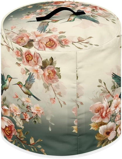 Hummingbird Floral Pressure Cooker Cover with Pocket, Dustproof Kitchen Decoration for Rice Cooker