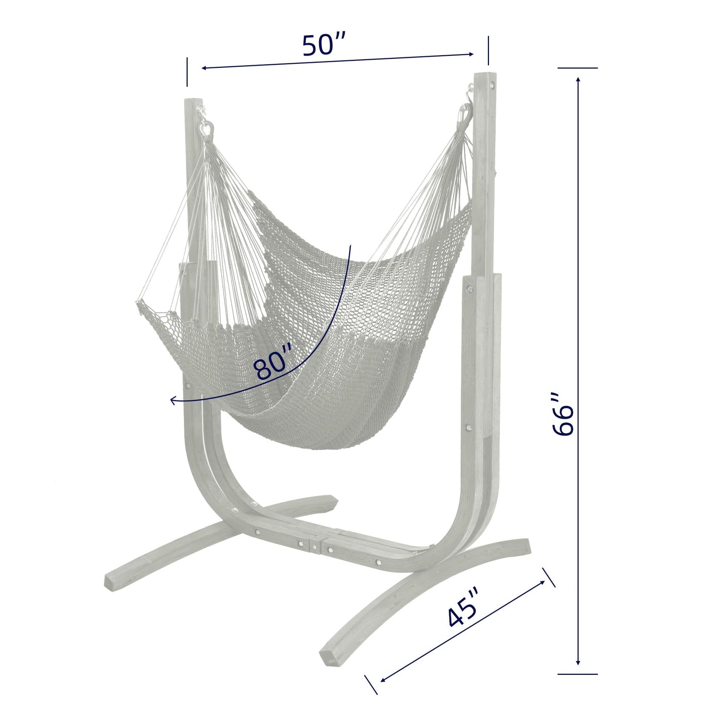 SANIWERKE® Hammock Chair with Stand, Caribbean Hammock Chair and Laminated Wooden Stand Combo, Sturdy Design, 400LBS Capacity, 70x50Inches, Jumbo Haven Lounger for Patio & Porch (Soft Tan)