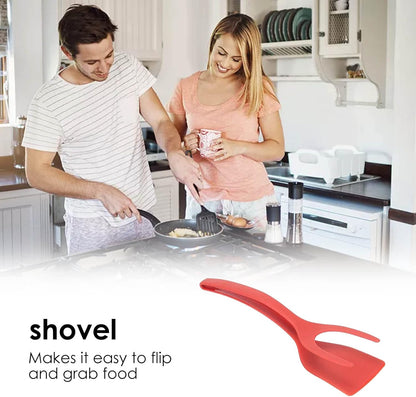 Egg Spatula, Grip and Flipp Tongs Spatula, 2 in 1 Omelette Clamp for Kitchen Cooking Tool for Eggs and Pancakes