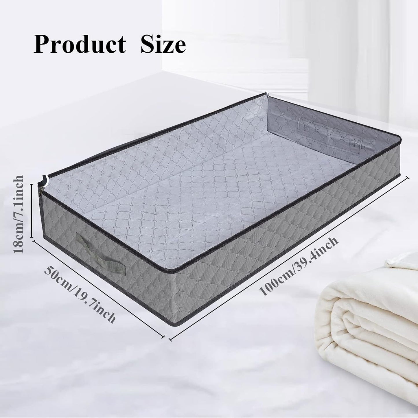 Homelove Under Bed Storage Bags, 2 Pack Fabric Containers with Reinforced Handles and Clear Window for Blankets,