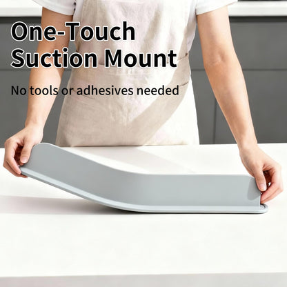 19.2inch(49cm) Silicone Sink Splash Guard, Sink Splash Guard with Suction Cup,Kitchen Sink Water Splash Guard, Kitchen Sink Splash Guard that Can Be Placed Behind (1, Gray)
