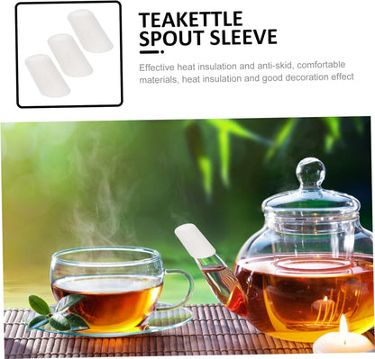 Spout Silicone Covers 10pcs for Teapots, White Tea Pot Bath Spout Cover, Accessories for Small and Large Teapots