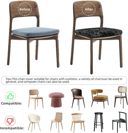 Halloween Spider Web Office Chair Seat Covers, Soft Stretch Rotating Desk Chair Cushion Protectors (Set of 1)