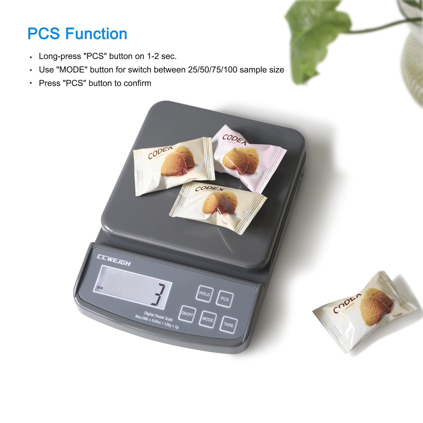 Postal Scales 6.6lbs 3kg/0.1g High Precision Food Scale for Kitchen with Hold,Tare and PCS,Portable Shipping Scale for Packages, Small Kitchen Business,Jewelry,Batteries Included （Grey6.6lbs/0.1g）