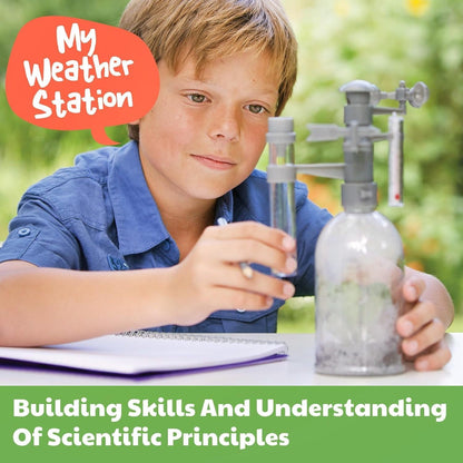 4M: Green Science - Weather Station - DIY Mini Observatory Kit, Observe & Record Wind-Rain-Temperature, Create A Terrarium in A Bottle, STEAM, Kids 5+