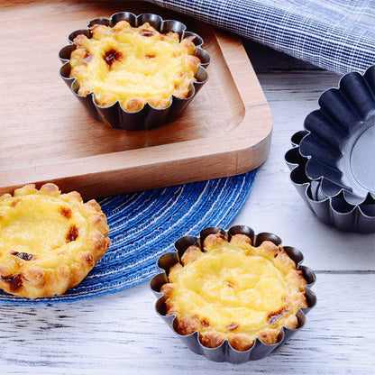 Cozynest 12PCS Mini Egg Tart Molds, Steel Baking Cups for Muffin Cake, 2.5 Inch Gray Pie Pans