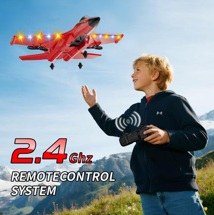 Foam RC Plane Toys with 3 Batteries, Remote Control Airplane RC Jet Helicopter Drone Plane for Kids Adults, Easy to Fly RC Fighter, Remote Control Aircraft with Automatic Balance Gyro for Adult Kids