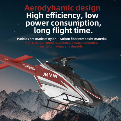 Hylukon 6 Channel Remote Control Helicopter, with Brushless Motors, Altitude Hold, Gyro, Optical Flow Positioning Function, 2.4GHz Aileronless Mini Aircraft Toy for Beginners Teens Adults