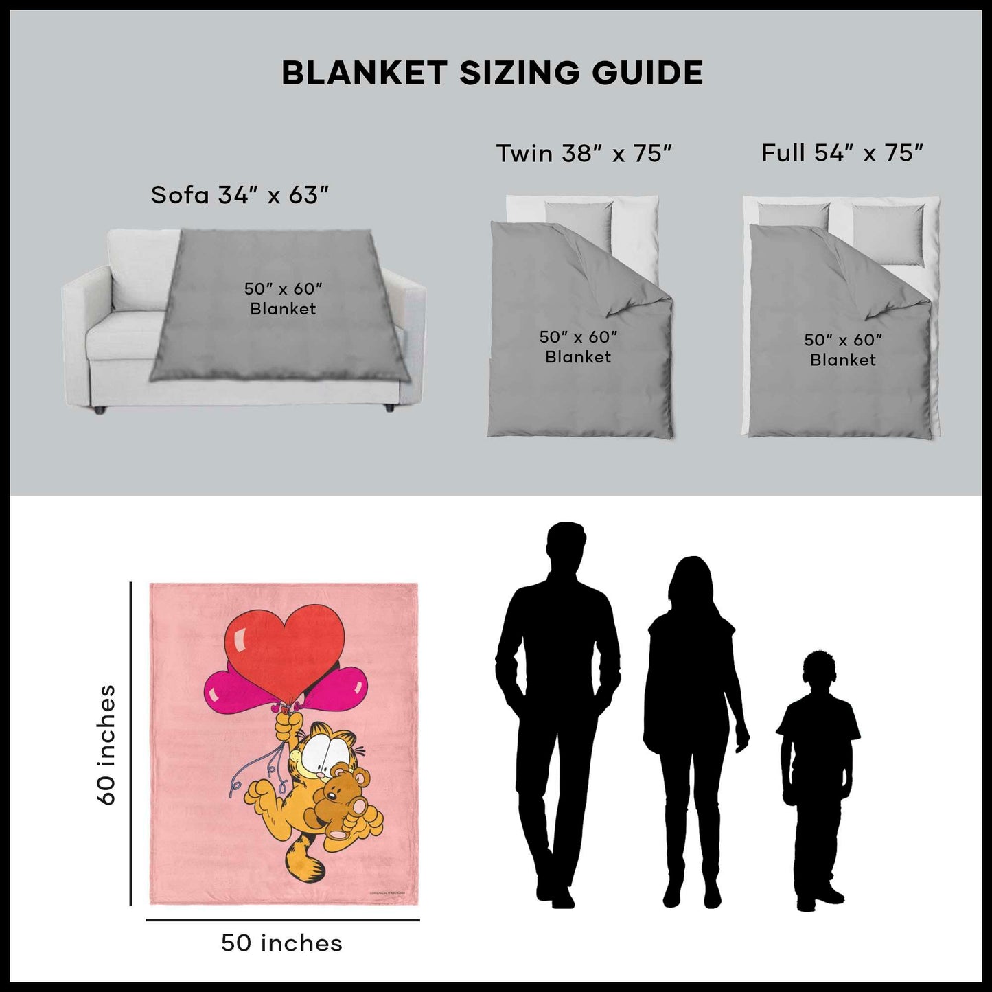 Northwest Garfield Silk Touch Throw Blanket, 50" x 60", Fly Away