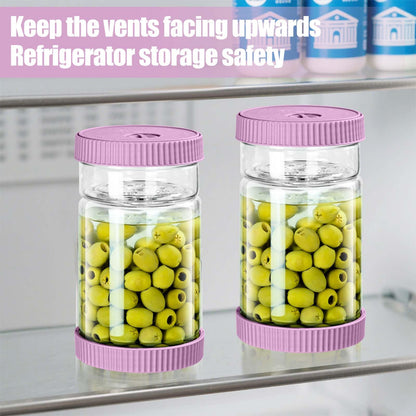 LIVSGNISTA Upgraded 40oz Glass Pickle Jar with Time Tracker–Pickle Container with Strainer Flip Leak-Proof,Auto Venting,Easy Clean Design Hourglass Pickle Juice Separator(Purple)
