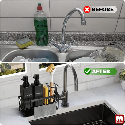 12 oz 350 ml Set, Set GMISUN Dish Soap Dispenser, fl / Dual Kitchen Soap Dispensers with Sponge Holder, Customized