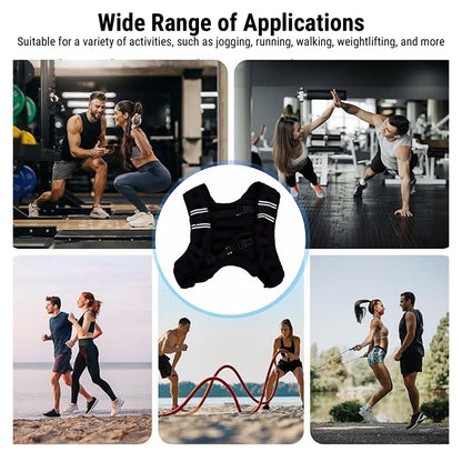 Generic Weighted Vest, Adjustable Neoprene Weight Vest for Men and Women with Reflective Stripe, Strength Training Running Jogging Workout Weightlifting (8KG)