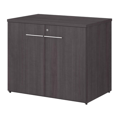 Bush Business Furniture Office 500 36W Storage Cabinet with Doors in Storm Gray - Assembled