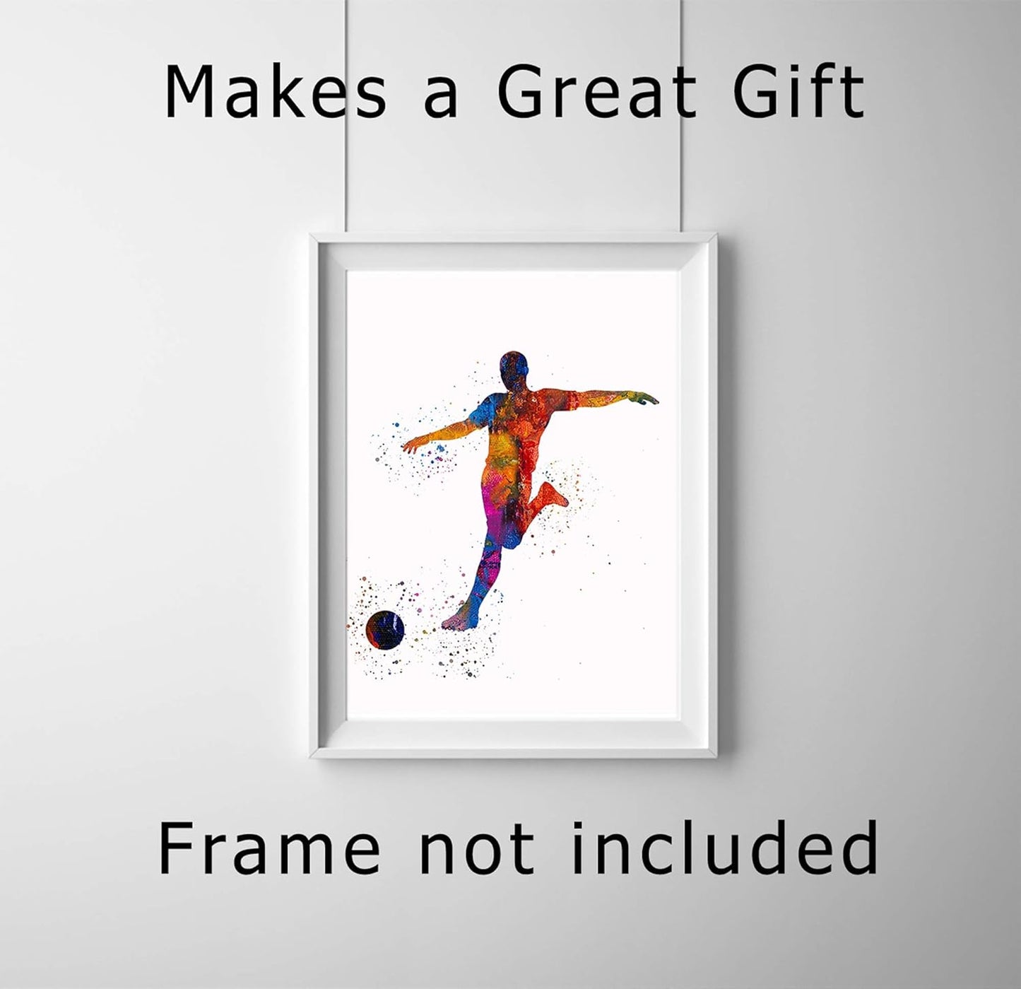 Male Soccer Player Abstract Sport Wall Art Print 11x14 for Teen Boy Bedroom Decor