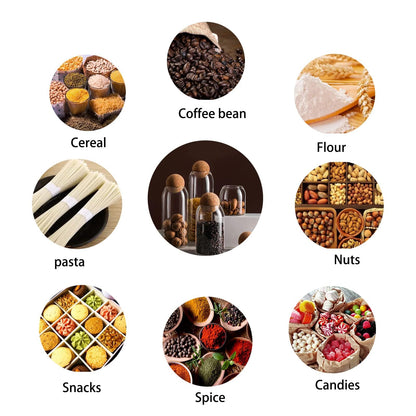 ZEGROA 750ML/25Oz Clear Glass Bottles, Glass Food Storage Containers with Airtight Round Cork, Decorative Sealed Jar Organizer Holder with Wooden Lid for Candy, Cookie, Nut, Spice, Tea, Coffee Bean