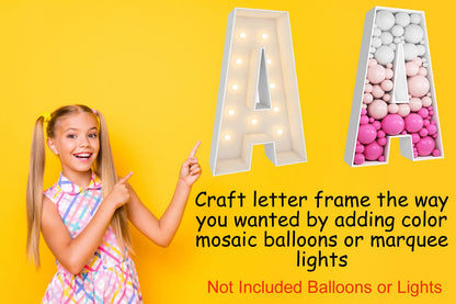 3FT Tall Mosaic Balloon Frame Letters Big Marquee Light Up LettersDIY Kit for Birthday Party Wedding Backdrop Decor Letter S Pre-Cut Foam Board